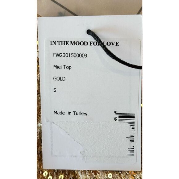 In the Mood for Love Miel Sequin Crop Top in Gold NWT Size Small - Picture 5 of 5